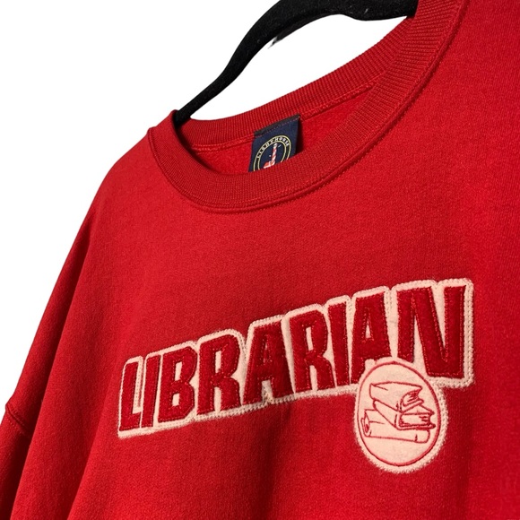 VINTAGE | Jerzees Librarian Patch Crewneck - Sz XL - Picture 2 of 8